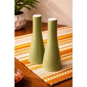 Vintage Green Mikasa Casa Stone Salt & Pepper Shakers | Japan